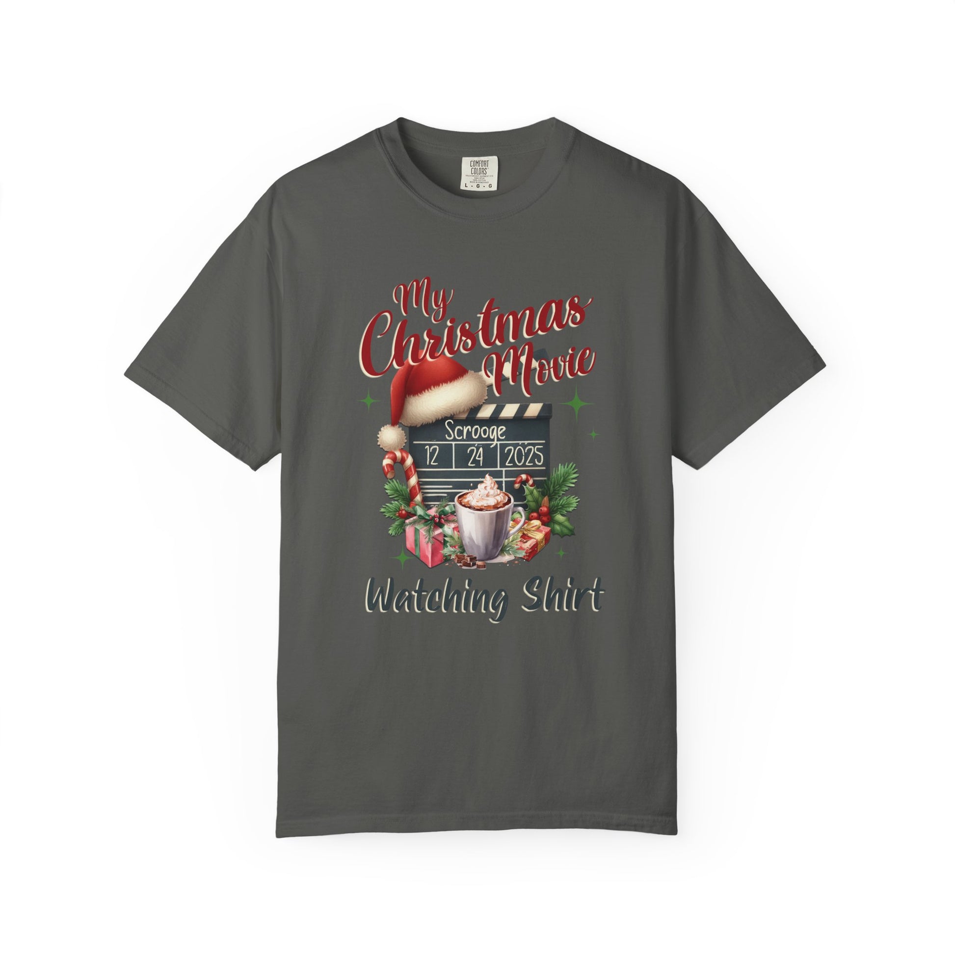 Custom Christmas Movie Watching Shirt, Holiday Movie Sweatshirt, Funny Gift For Her, Festive Shirts, Family Group Shirts, Xmas Keepsake Gift T-Shirt Printify Pepper S