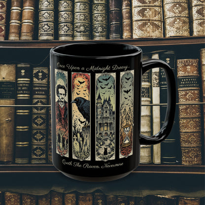 Edgar Allan Poe Mug Gothic Literary Gift For Book Lover Dark Academia Macabre Fall Coffee Cup Halloween Poetember Party Gift For Bookclub Mug Printify
