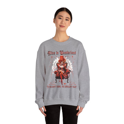 Queen of Hearts Sweatshirt, Alice In Wonderland Lewis Carroll Whimsigoth Academia Sweater Mad Hatter Tea Party Tee Bookish Booktok Gift Sweatshirt Printify   