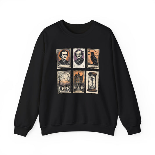Edgar Allan Poe Sweatshirt The Raven Nevermore Gothic Horror Sweater Dark Academia Macabre Halloween Gift for Book Lovers Birthday Christmas Sweatshirt Printify Black S