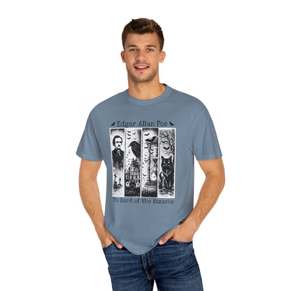 Edgar Allan Poe T-Shirt Gothic Graphic Tee The Raven Nevermore Quote Horror Literature Shirt Dark Academia Aesthetic Halloween Party Gift