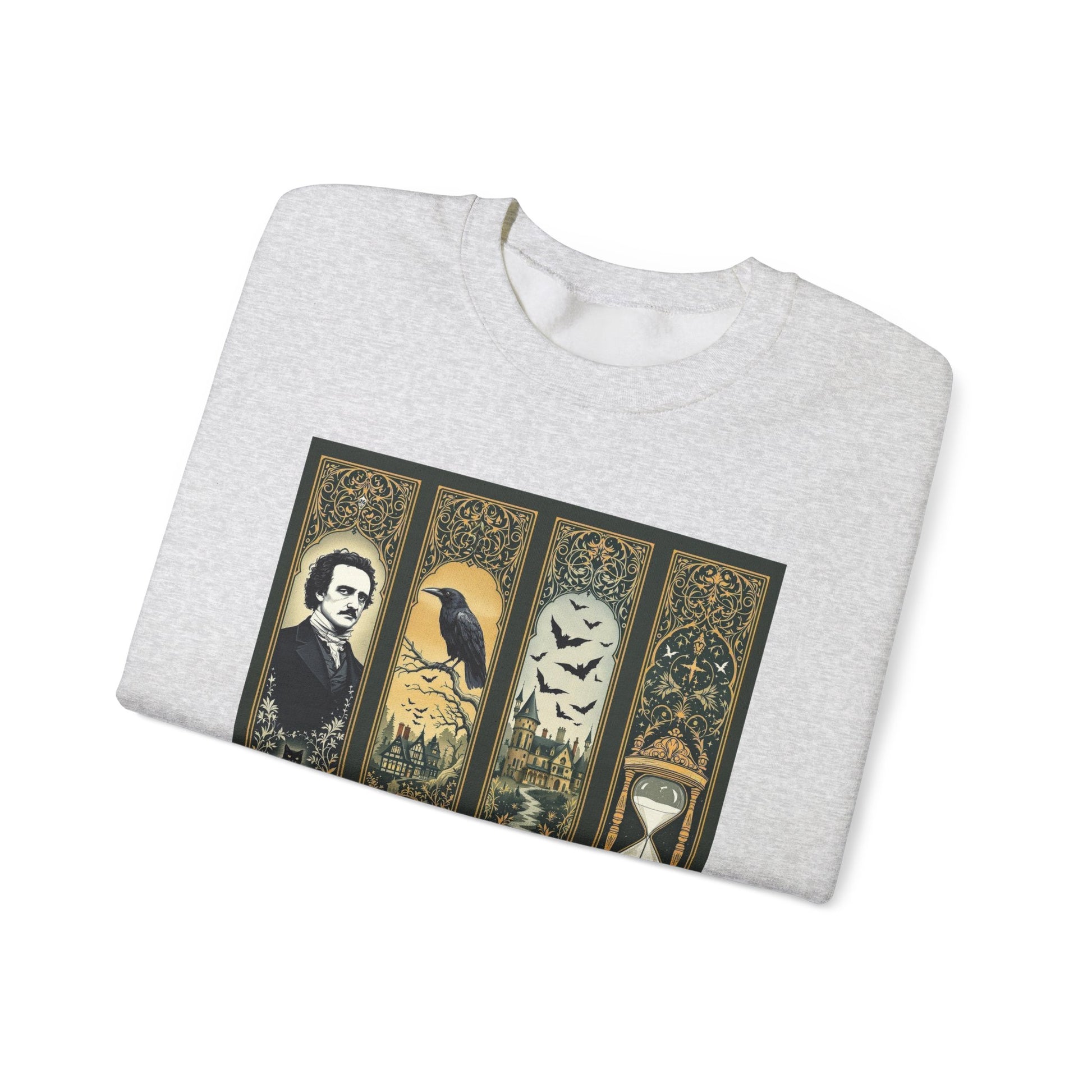 Edgar Allan Poe Sweatshirt The Raven Nevermore Gothic Horror Sweater Dark Academia Macabre Halloween Gift for Book Lovers Birthday Christmas Sweatshirt Printify