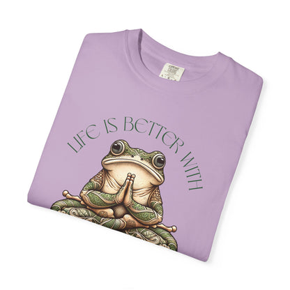 Green Yoga Frog Life Is Better With Yoga Unisex T-Shirt, Casual Wear, Highlander Fan Gift,