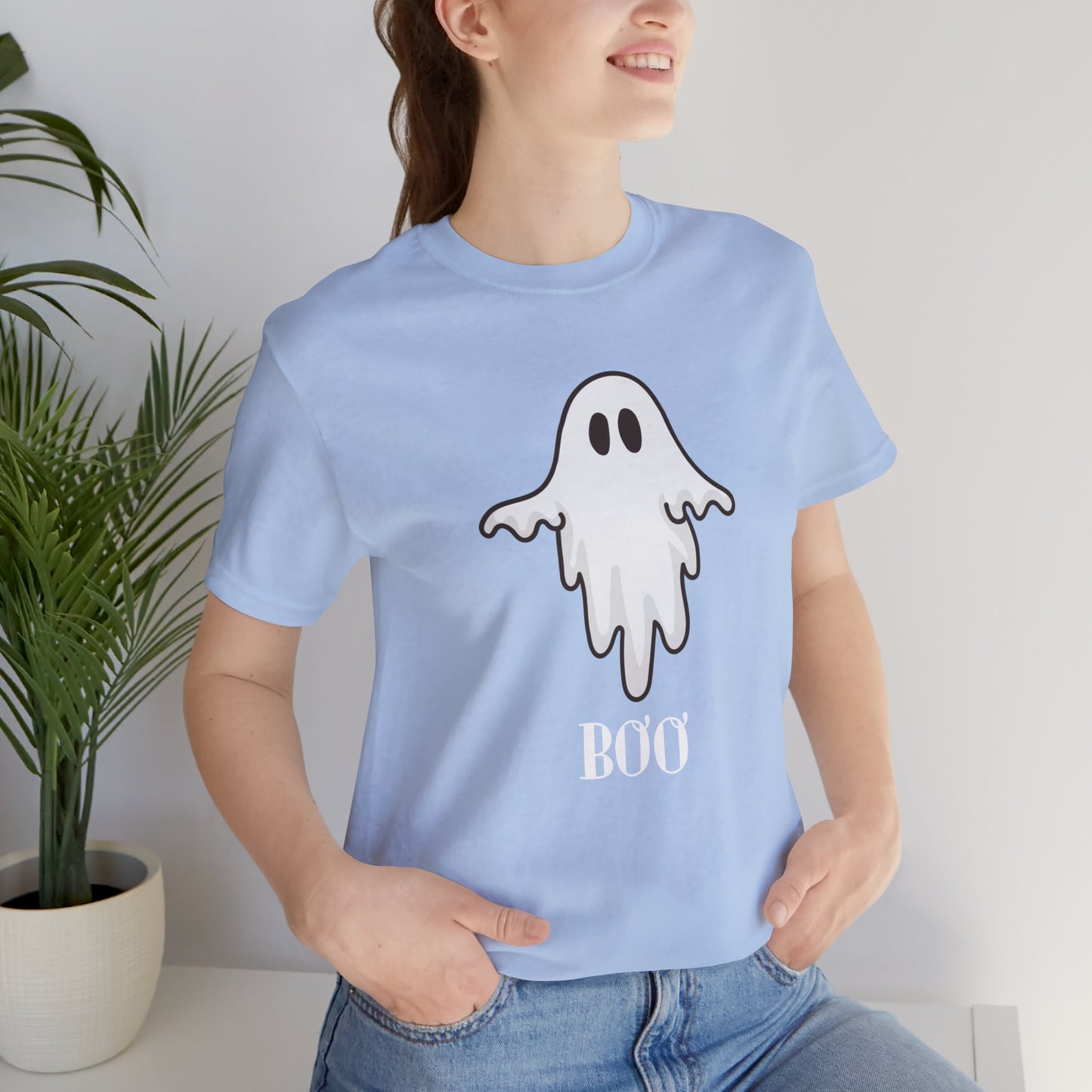 Halloween Ghost  TShirt,  Cute Ghost Shirt, Spooky Season Tee, Halloween Party T-Shirt, Autumn Style T Shirt, Trick or Treating Style, T-Shirt Printify   