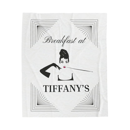 Breakfast at Tiffany's T & Co Throw Blanket, Soft Classic Audrey Hepburn, Book Lover Reading, Movie Watching Blanket, Truman Capote Fan Gift All Over Prints Printify 50" × 60"  