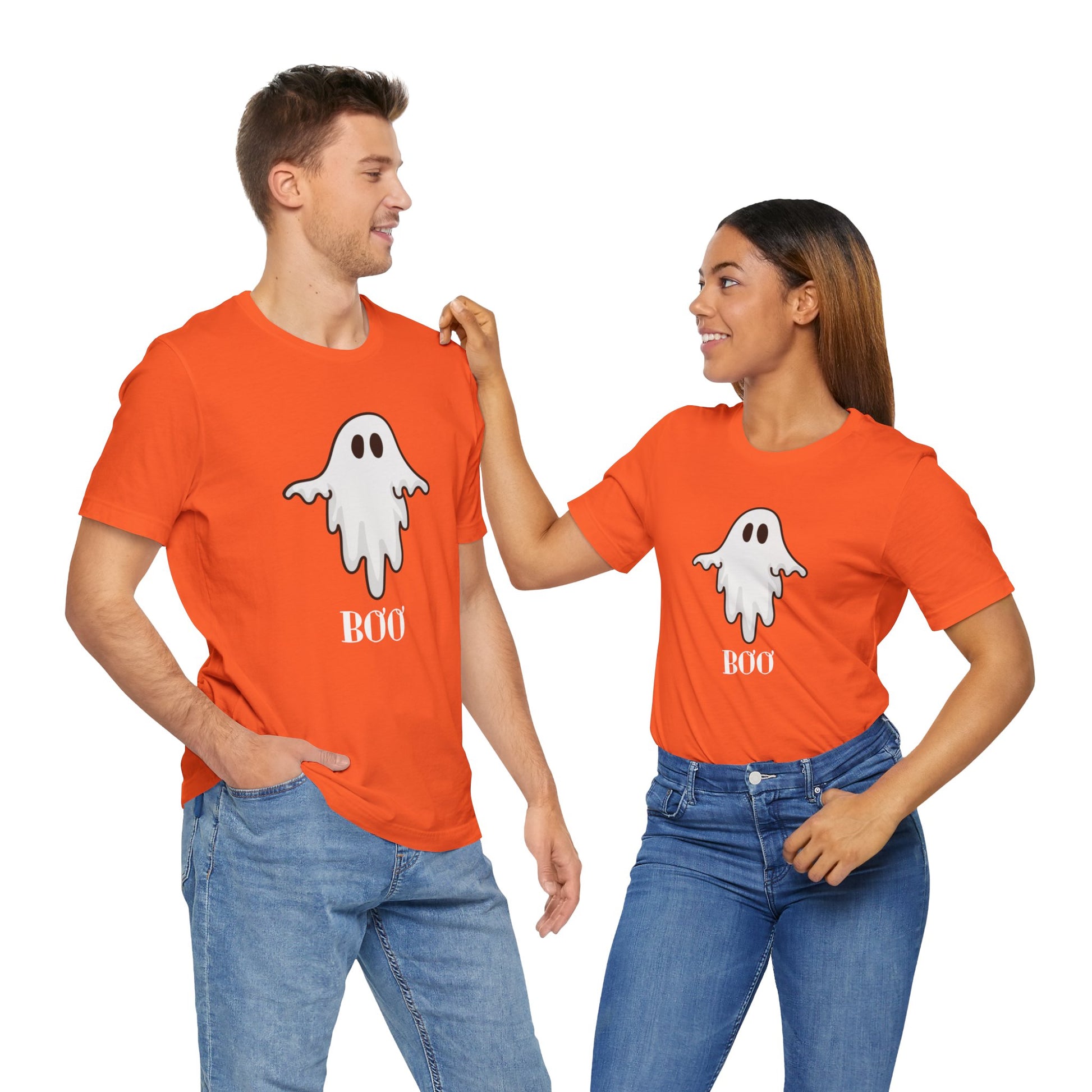 Halloween Ghost  TShirt,  Cute Ghost Shirt, Spooky Season Tee, Halloween Party T-Shirt, Autumn Style T Shirt, Trick or Treating Style, T-Shirt Printify   