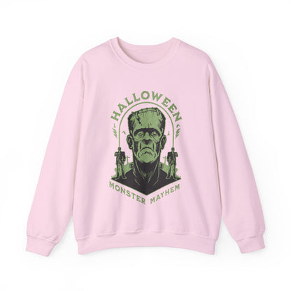 Vintage Halloween Frankenstein Monster Graphic Sweatshirt, Creepy Spooky Book Lover Gift, Horror Movie, Fall Festival Party Sweater. Sweatshirt Printify S Light Pink 