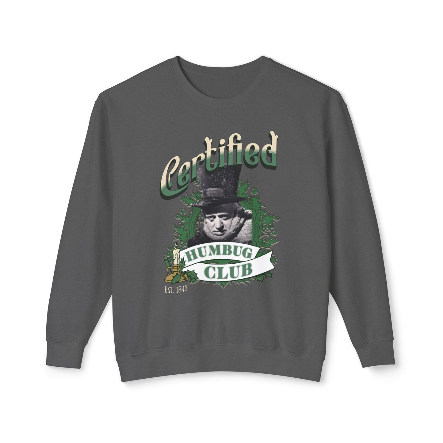A Christmas Carol Sweatshirt Certified Humbug Club Crewneck, Funny Holiday Sweater, Unisex Gift, Casual Wear, Cozy Outfit, Christmas Jumper Sweatshirt Printify Pepper S