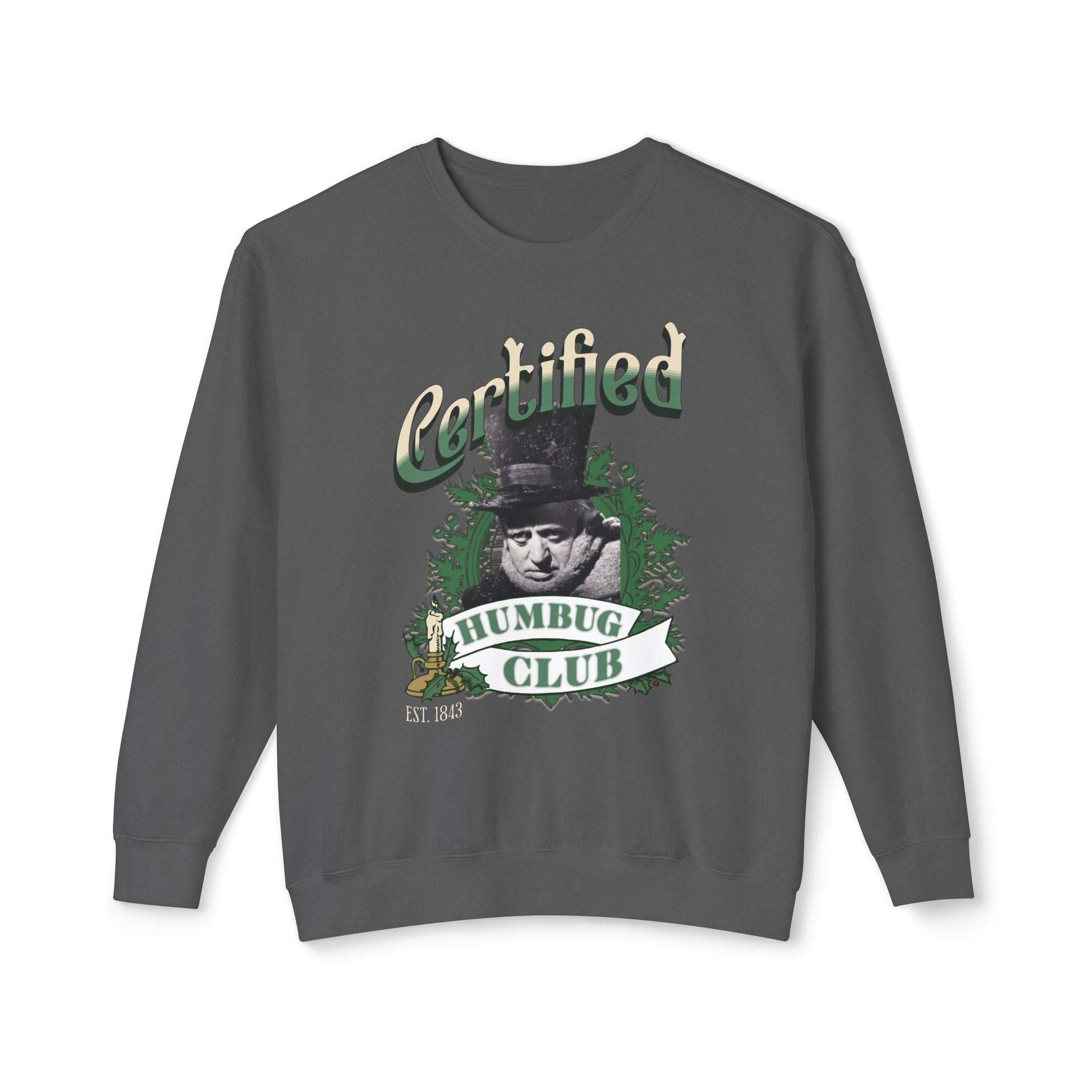 A Christmas Carol Sweatshirt Certified Humbug Club Crewneck, Funny Holiday Sweater, Unisex Gift, Casual Wear, Cozy Outfit, Christmas Jumper Sweatshirt Printify Pepper S