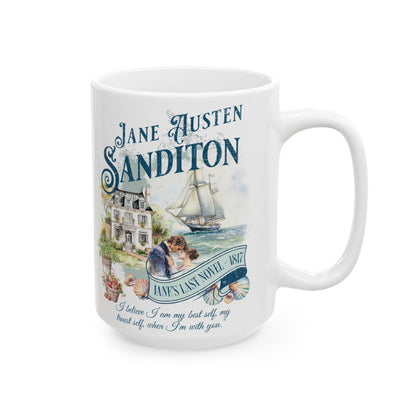 Jane Austen Sanditon Coffee Mug Historical Romance Reader Gift For Book Lover Light Academia Bookclub Gift Birthday Mom Her Christmas Gift Mug Printify   