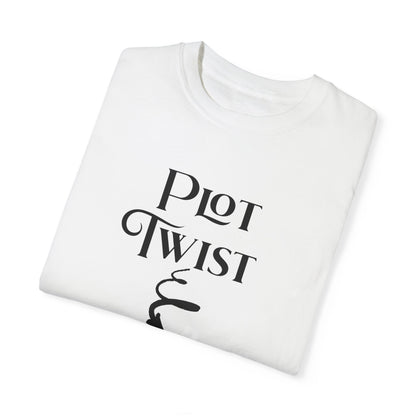 Plot Twist T-Shirt Author Shirt Pregnancy Announcement For Expecting Blog Writers Journalists Gift For Her Baby Shower Gift Baby Reveal T-Shirt Printify   