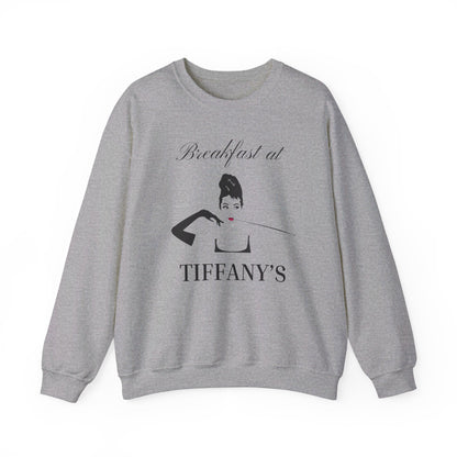 Breakfast at Tiffany's T & Co Sweatshirt , Classic Audrey Crew, Girls Brunching Weekend Sweater, Women's Shirt, Truman Capote Fan Gift Sweatshirt Printify S Sport Grey 