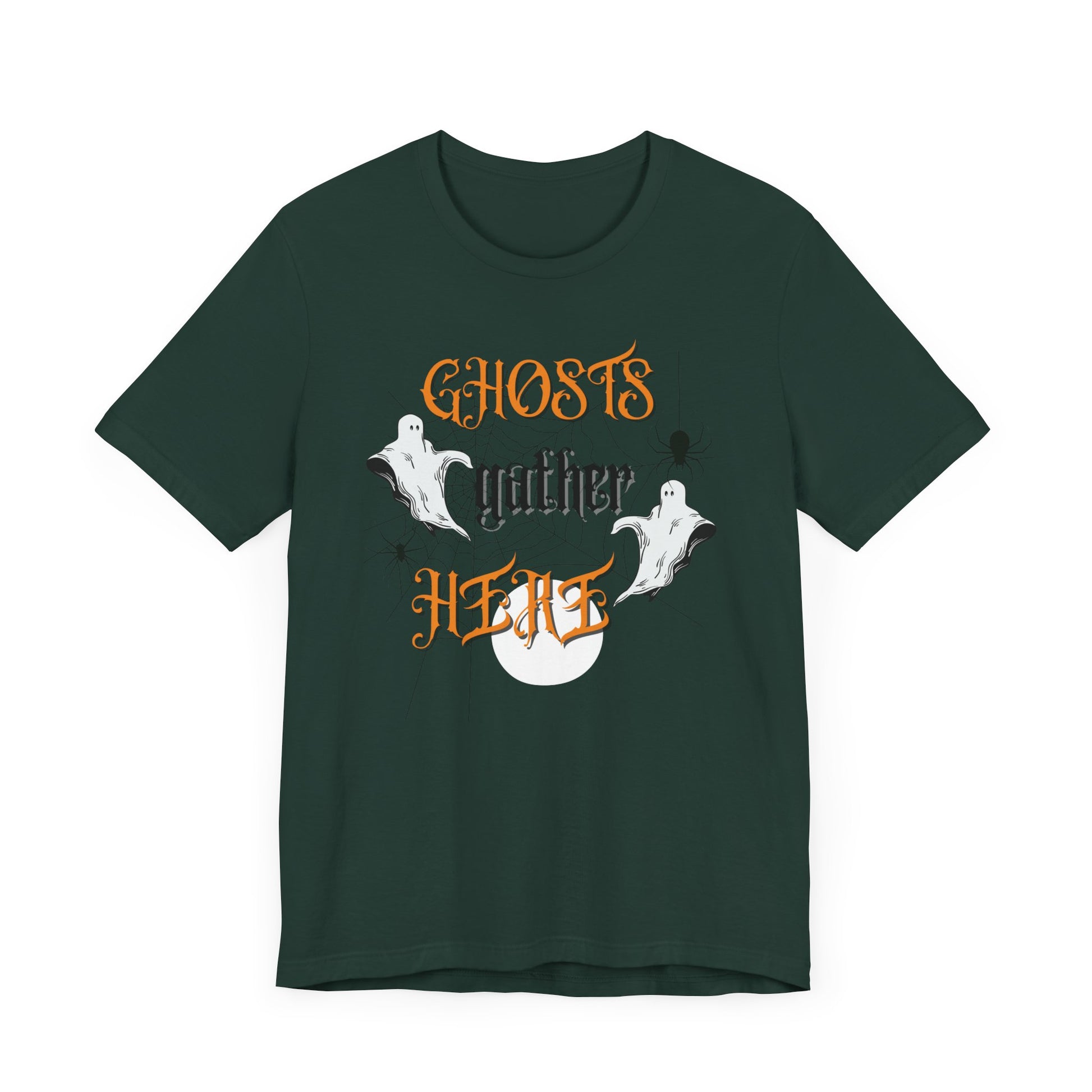 Halloween Ghosts and Spiders & TShirt, Spooky Season Tee,  Trick or Treating Shirt, Halloween Party T-Shirt, Creepy Autumn Style T Shirt T-Shirt Printify   