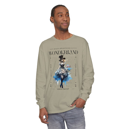 Alice In Wonderland Long Sleeve Shirt, Lewis Carroll Whimsigoth Streetwear Academia TShirt, Mad Hatter's Tea Party Tee Bookish Booktok Gift Long-sleeve Printify   