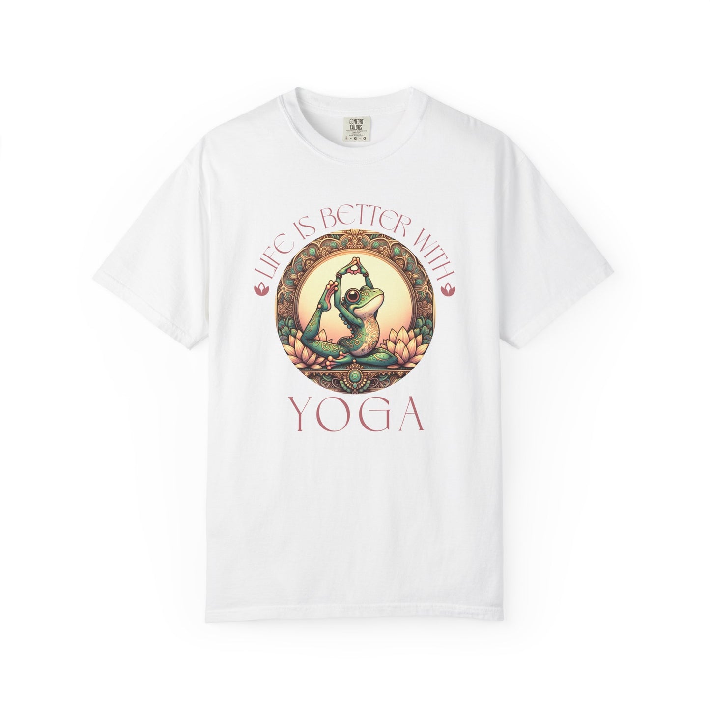 Yoga Frog Life Is Better With Yoga Unisex T-Shirt, Casual Wear, Highlander Fan Gift, T-Shirt Printify White S