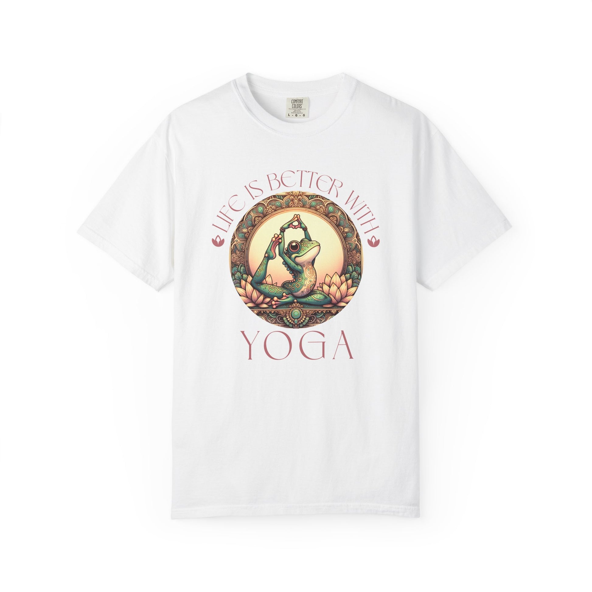 Yoga Frog Life Is Better With Yoga Unisex T-Shirt, Casual Wear, Highlander Fan Gift, T-Shirt Printify White S
