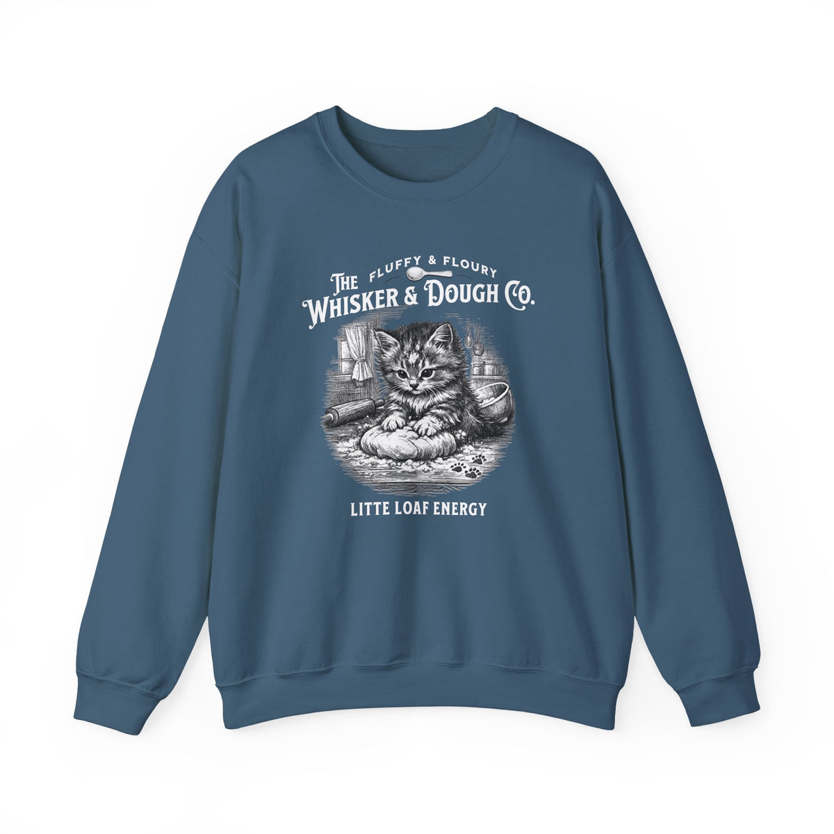 Whisker & Dough Co kitten illustration Sweatshirt | Little Loaf Energy