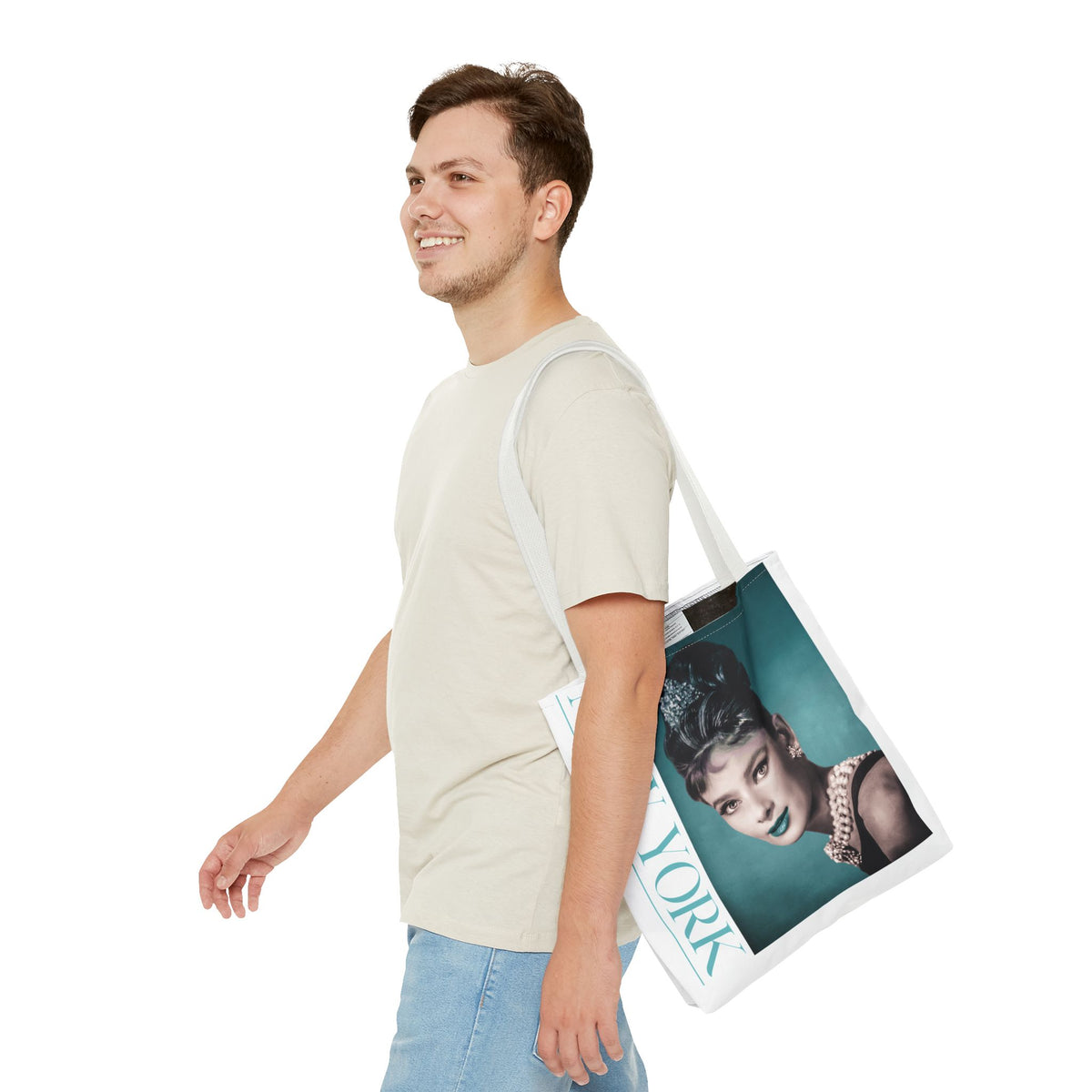 New York Fashion Tote Bag Retro Audrey Hepburn Theme Gift For Bridal Shower Party Favor Birthday Gift Bride Tote Bags Bags Printify