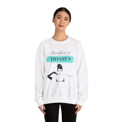 Breakfast at Tiffany's T & Co Sweatshirt , Classic Audrey Crew, Girls Brunching Weekend Sweater, Women's Shirt, Truman Capote Fan Gift Sweatshirt Printify   