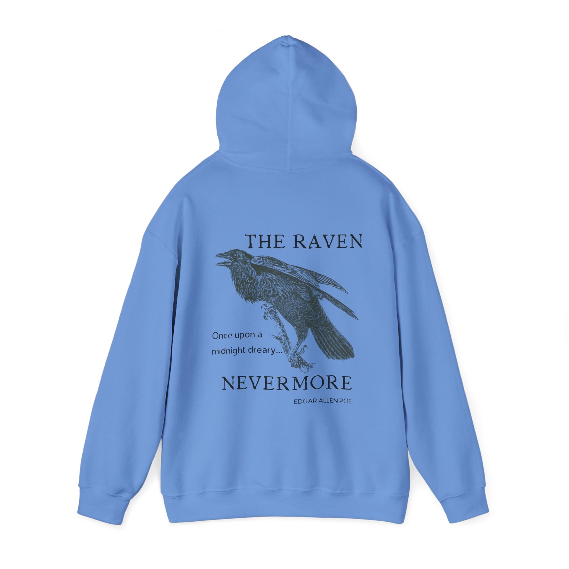 Halloween Vintage The Raven Hoodie, Spooky Season Sweater, Trick or Treating Shirt, Halloween Party Top, Edgar Allen Poe, Nevermore, Gothic Hoodie Printify   