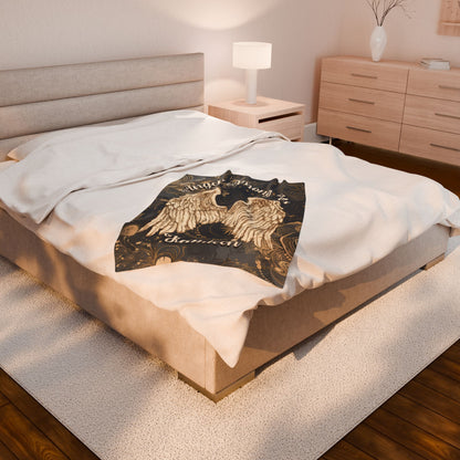 Custom Angel Wings Cuddle Plush Blanket Cozy Throw for Spiritual Gift for Birthday Christmas Gift for Mom or Best Girl Friends Angelic Love All Over Prints Printify