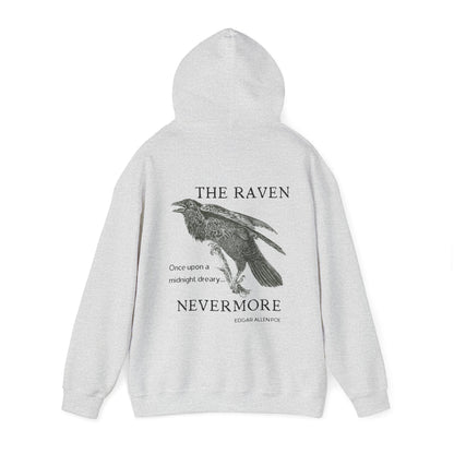 Halloween Vintage The Raven Hoodie, Spooky Season Sweater, Trick or Treating Shirt, Halloween Party Top, Edgar Allen Poe, Nevermore, Gothic Hoodie Printify   