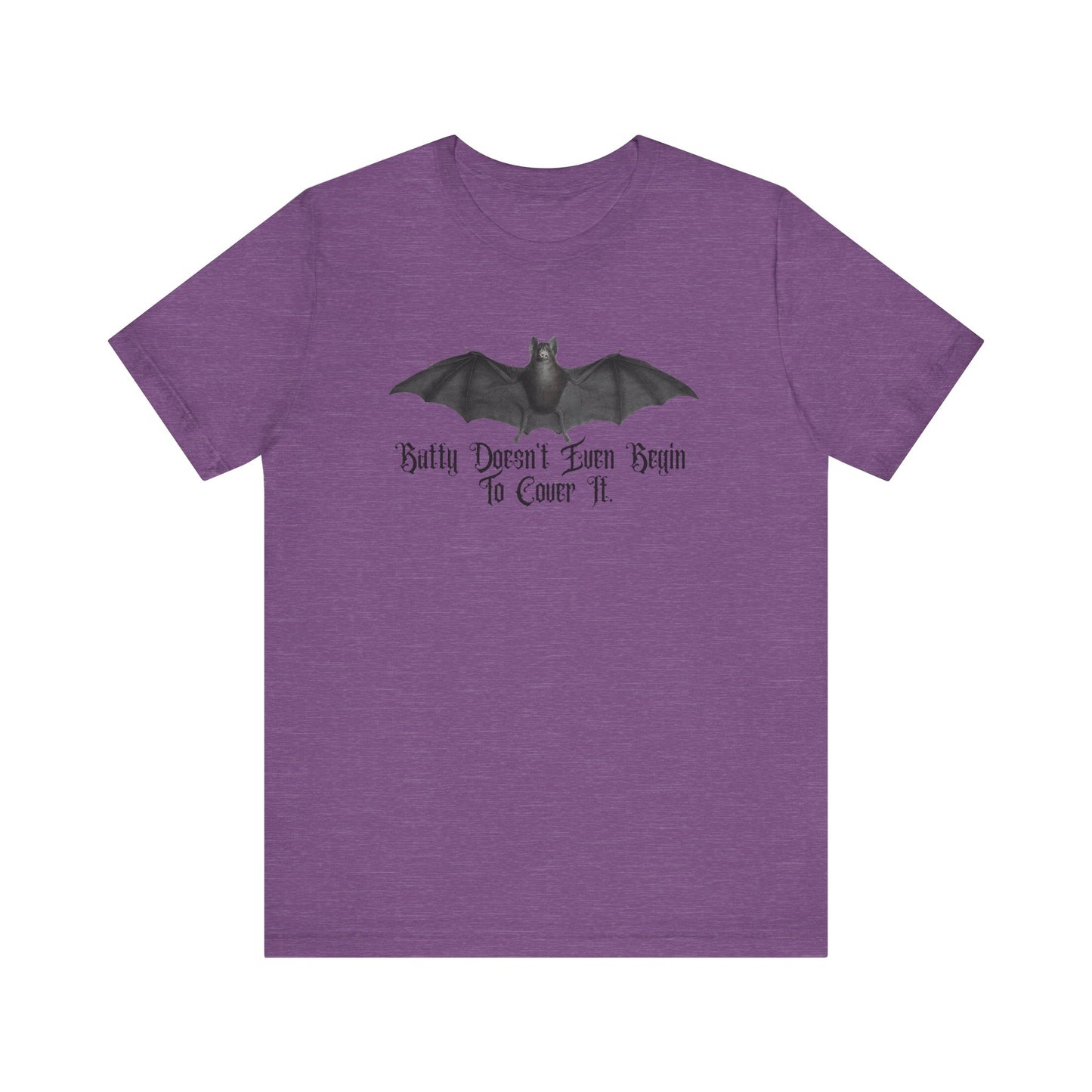 Halloween Vintage Flying Bat TShirt, Spooky Season Tee, Trick or Treating Shirt, Halloween Party T-Shirt, Batty & Funny T Shirt T-Shirt Printify Heather Team Purple XS 