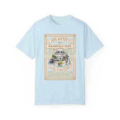 Jane Austen T- Shirt, Mansfield Park Historical Romance Comfort Colors Tee, Bookish Literary Jane Austen Fan Art Gift for Her Bookclub Shirt T-Shirt Printify Chambray S 