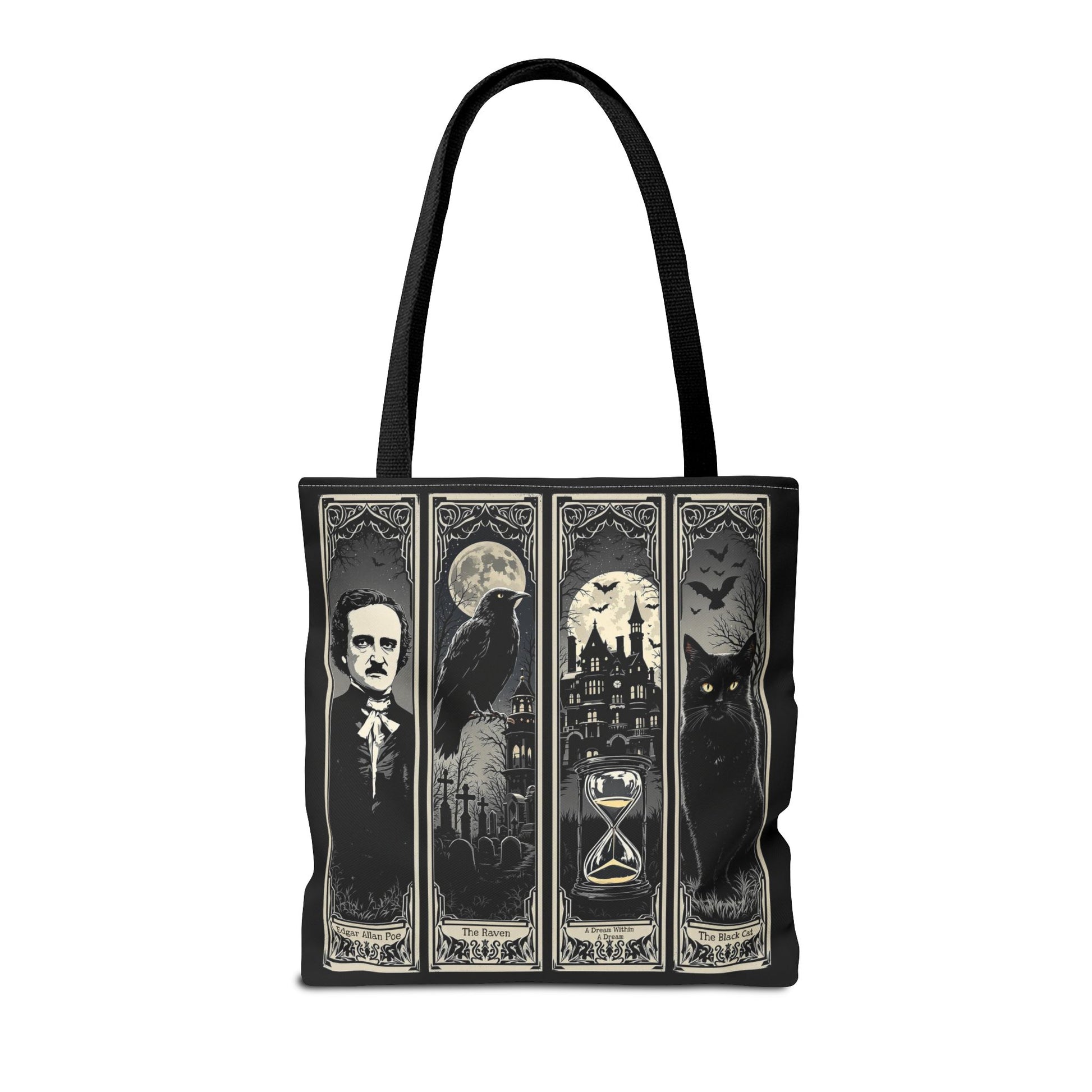 Edgar Allan Poe Tote Bag Gothic Literary Gift for Book Lover Dark Academia Macabre Accessory Halloween Tote Fall School Bag for Poetember Bags Printify