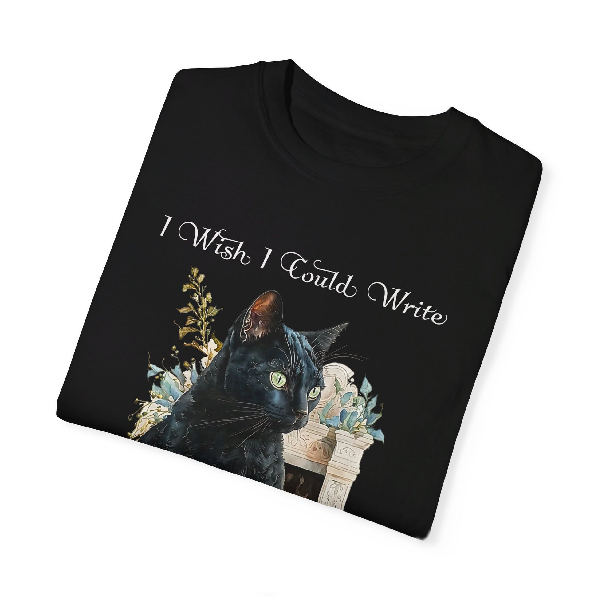 Edgar Allan Poe T-Shirt The Black Cat Nevermore The Raven Poe Fan Art Poetry Book Lover, Dark Cottagecore Macabre Gift, Light, Dark Academia T-Shirt Printify   