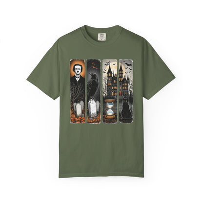 Edgar Allan Poe T-Shirt Gothic Graphic Tee The Raven Nevermore Quote Horror Literature Shirt Dark Academia Aesthetic Halloween Party Gift T-Shirt Printify Sage S