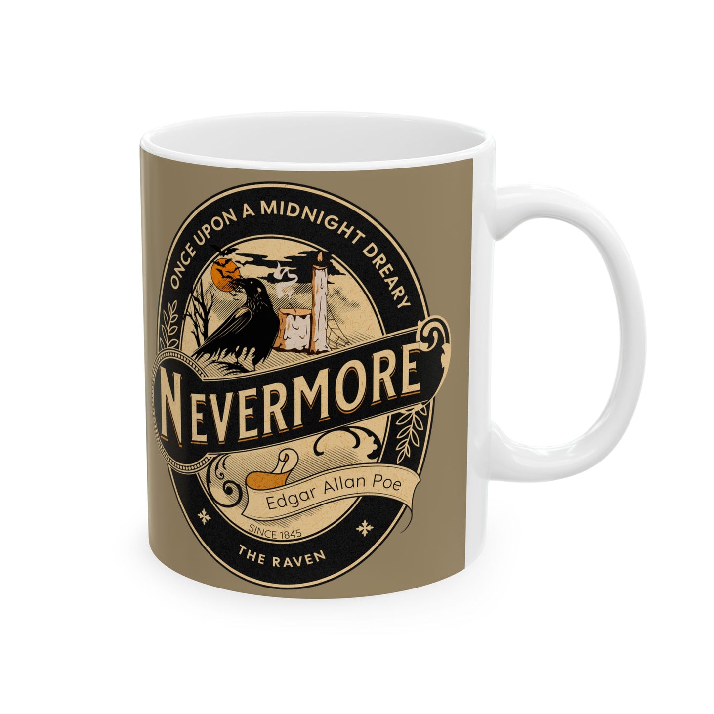 Edgar Allan Poe Coffee Mug Nevermore The Raven Coffee Cup Gift For Book Lover Reader Gifts For Gothic Dark Academia Bookish Birthday Gift Mug Printify   