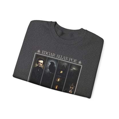 Edgar Allan Poe Sweatshirt The Raven Nevermore Gothic Horror Sweater Dark Academia Macabre Halloween Gift for Book Lovers Birthday Christmas