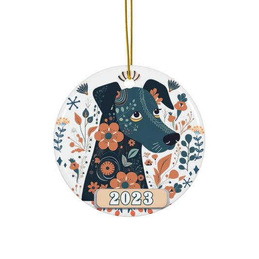 Christmas 2023 Ornament, Scandinavian, Swedish Dog Decor, Holiday Gift Idea, Heirloom Keepsake, Host Gift Exchange, Family Xmas Tree Bauble Home Decor Printify Circle One Size 