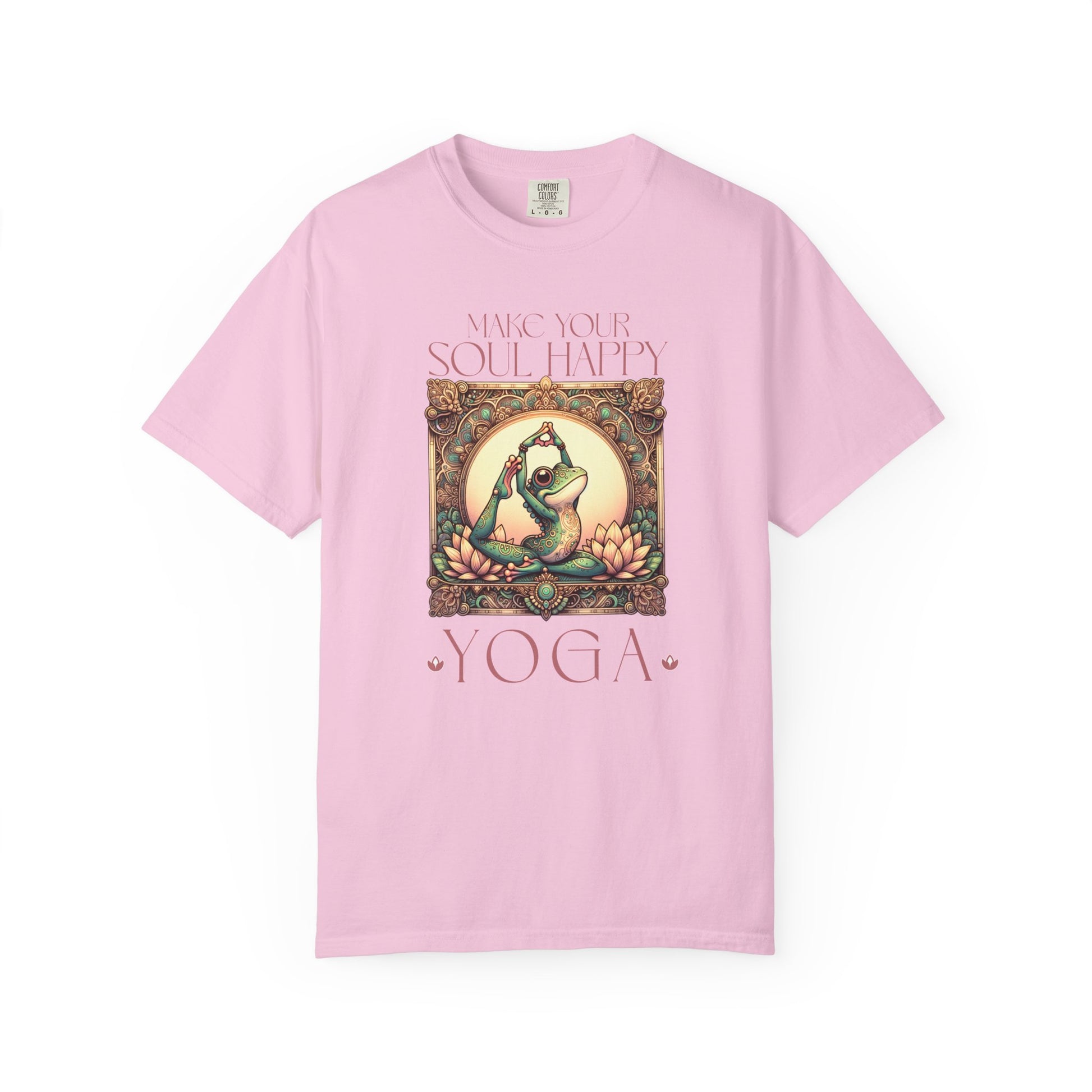 Yoga Frog Make Your Soul Happy Unisex T-Shirt, Casual Wear, Highlander Fan Gift, T-Shirt Printify Blossom S