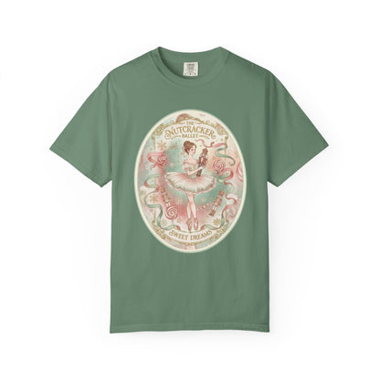 Nutcracker Ballet T-Shirt, Sugar Plum Fairy Christmas Tee, Holiday Dance Shirt, Coquette Pastel Christmas Gift T-Shirt Printify Light Green S