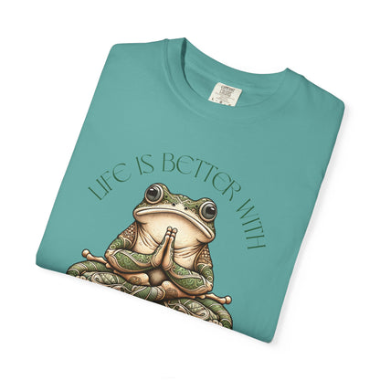 Green Yoga Frog Life Is Better With Yoga Unisex T-Shirt, Casual Wear, Highlander Fan Gift,