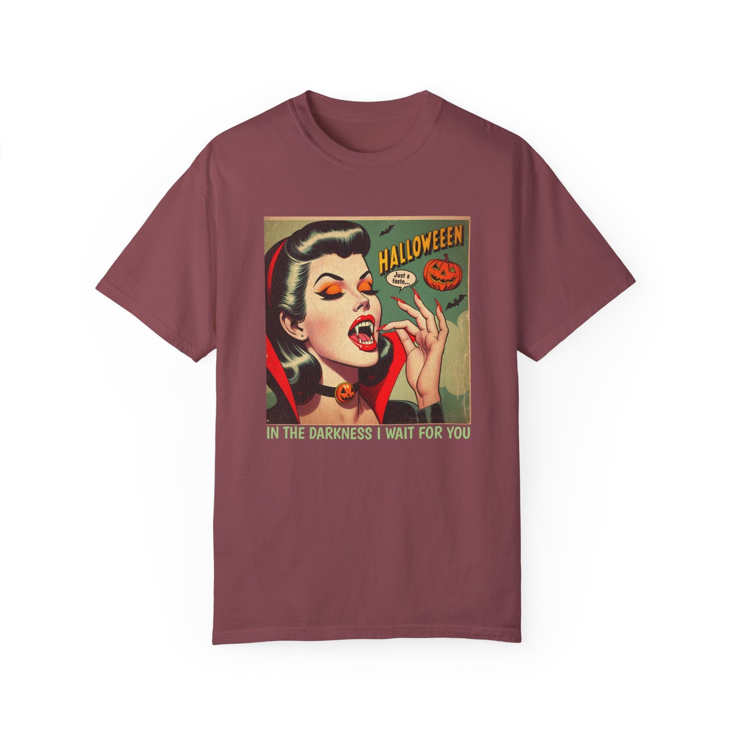 Vampire Retro Comic TShirt Dark Romance Gift Vampire Lovers Shirt Halloween Party Gift For Her Paranormal Vintage Comic Book Reader Goth Tee T-Shirt Printify   