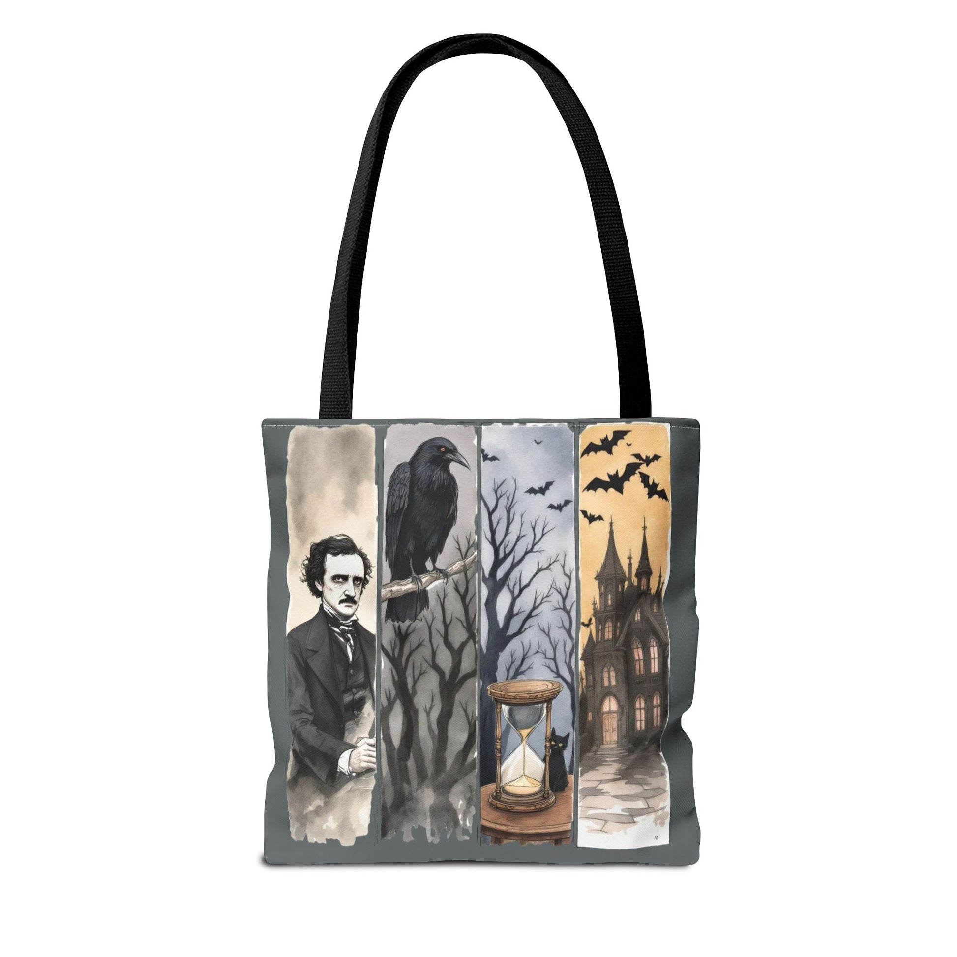 Edgar Allan Poe Tote Bag Gothic Literary Gift for Book Lover Dark Academia Macabre Accessory Halloween Tote Fall School Bag for Poetember Bags Printify
