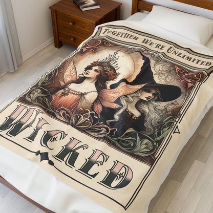 Wicked Velveteen Blanket - Perfect for Book Lovers, Gifts for Sisters, Home Decor, Reading Nook, Cozy Nights All Over Prints Printify