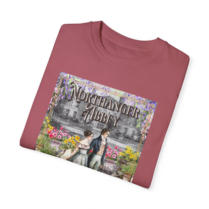 Jane Austen Comfort Colors TShirt, Northanger Abbey Historical Romance, Bookish Literary Jane Austen Fan Art Gift, Gift for Her Bookclub Tee T-Shirt Printify   