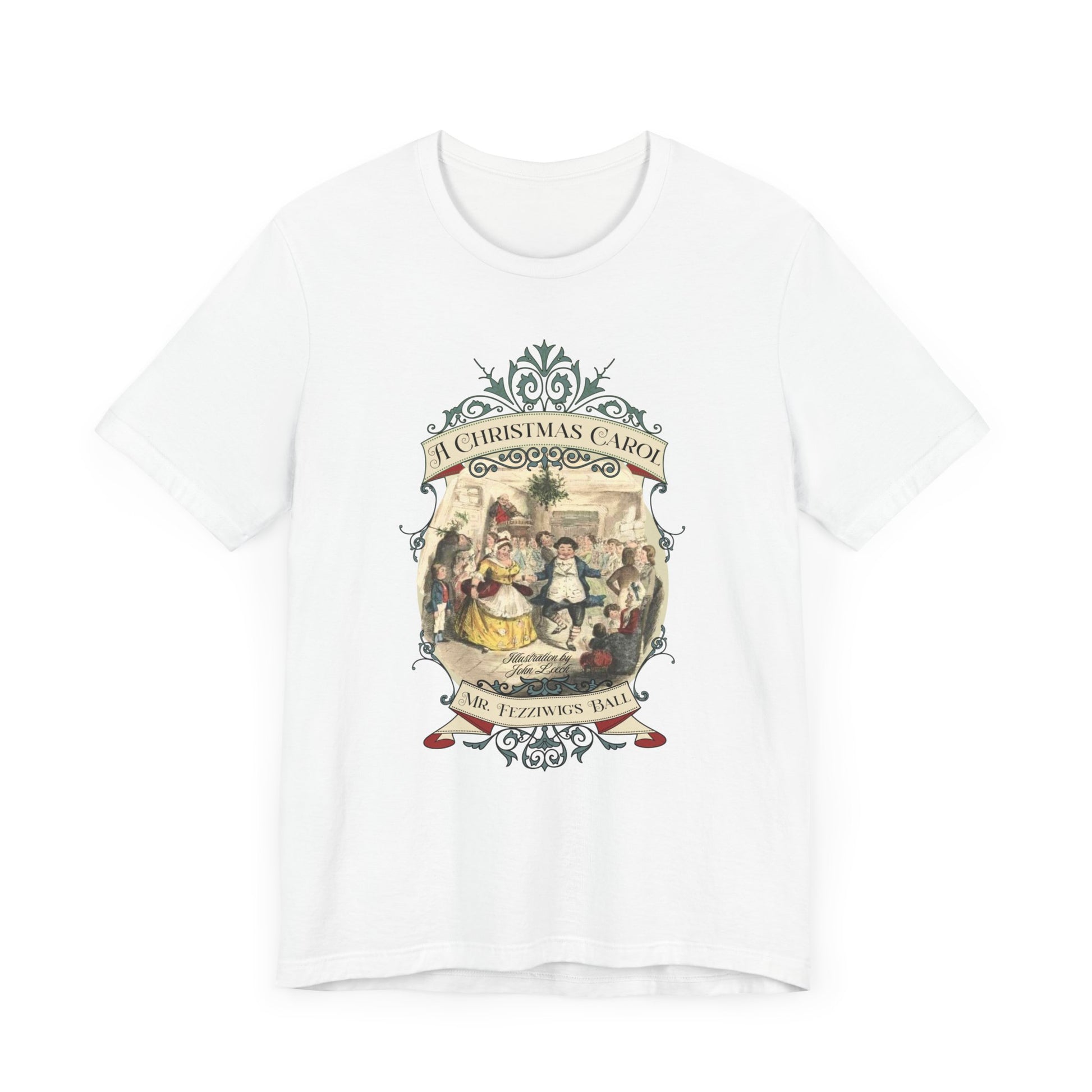 A Christmas Carol TShirt, Vintage Charles Dickens Victorian, Scrooge Fezziwig's Ball, Holiday Tradition X-Mas Movie T-shirt Bookish Christmas T-Shirt Printify   