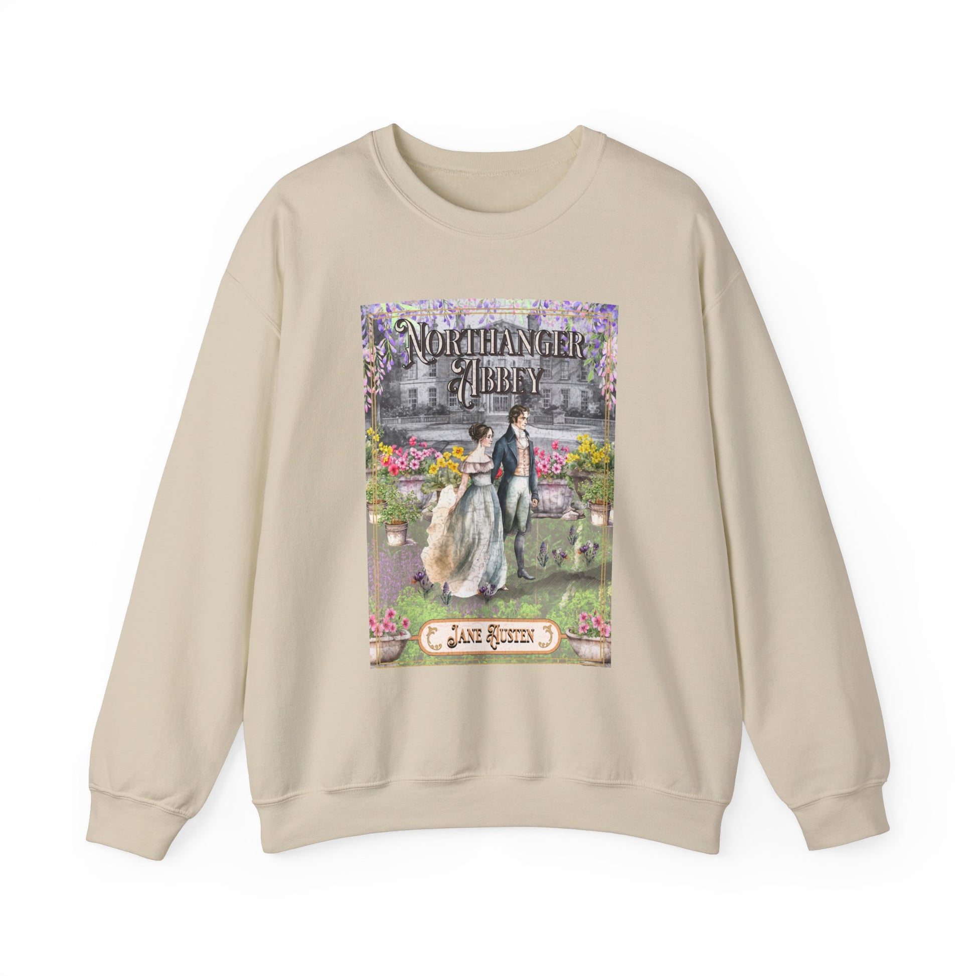 Jane Austen Sweatshirt, Northanger Abbey Historical Romance Sweater, Bookish Literary Jane Austen Fan Art Gift, Gift for Her, Bookclub Shirt Sweatshirt Printify S Sand 