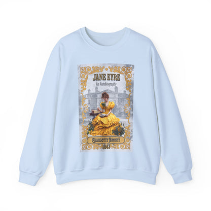 Jane Eyre Sweatshirt, Charlotte Brontë Historical Romance Sweater, Bookish Literary Brontë Sisters Fan Art Gift, Gift for Her, Readers, Sweatshirt Printify S Light Blue 