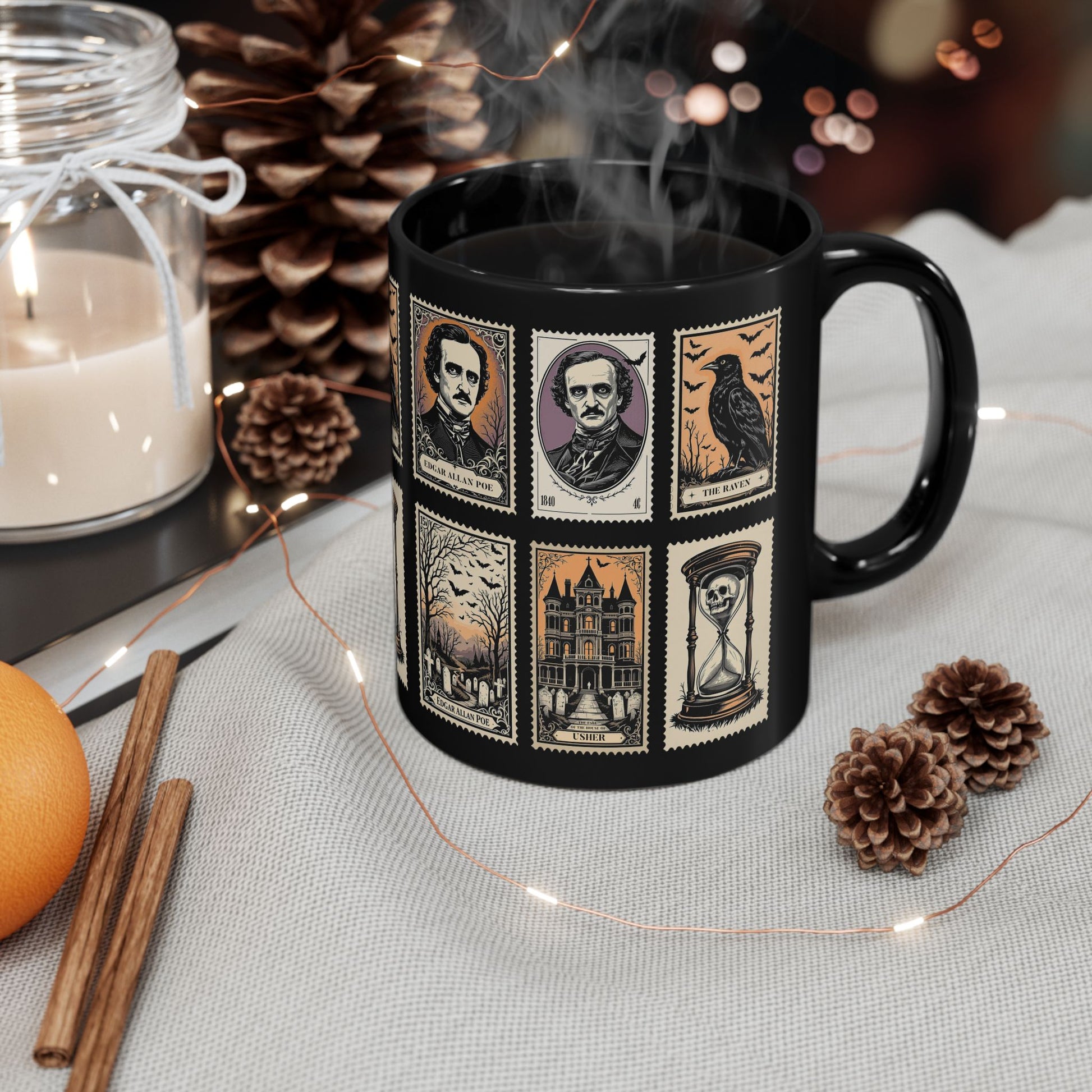 Edgar Allan Poe Mug Gothic Literary Gift For Book Lover Dark Academia Macabre Fall Coffee Cup Halloween Poetember Party Gift For Bookclub Mug Printify