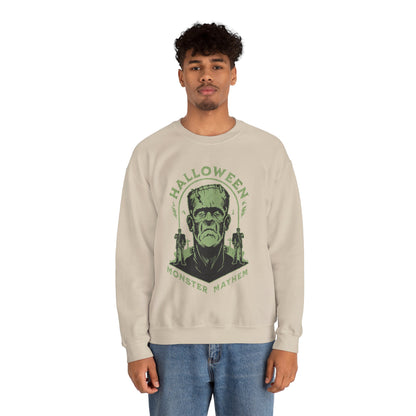 Vintage Halloween Frankenstein Monster Graphic Sweatshirt, Creepy Spooky Book Lover Gift, Horror Movie, Fall Festival Party Sweater. Sweatshirt Printify   