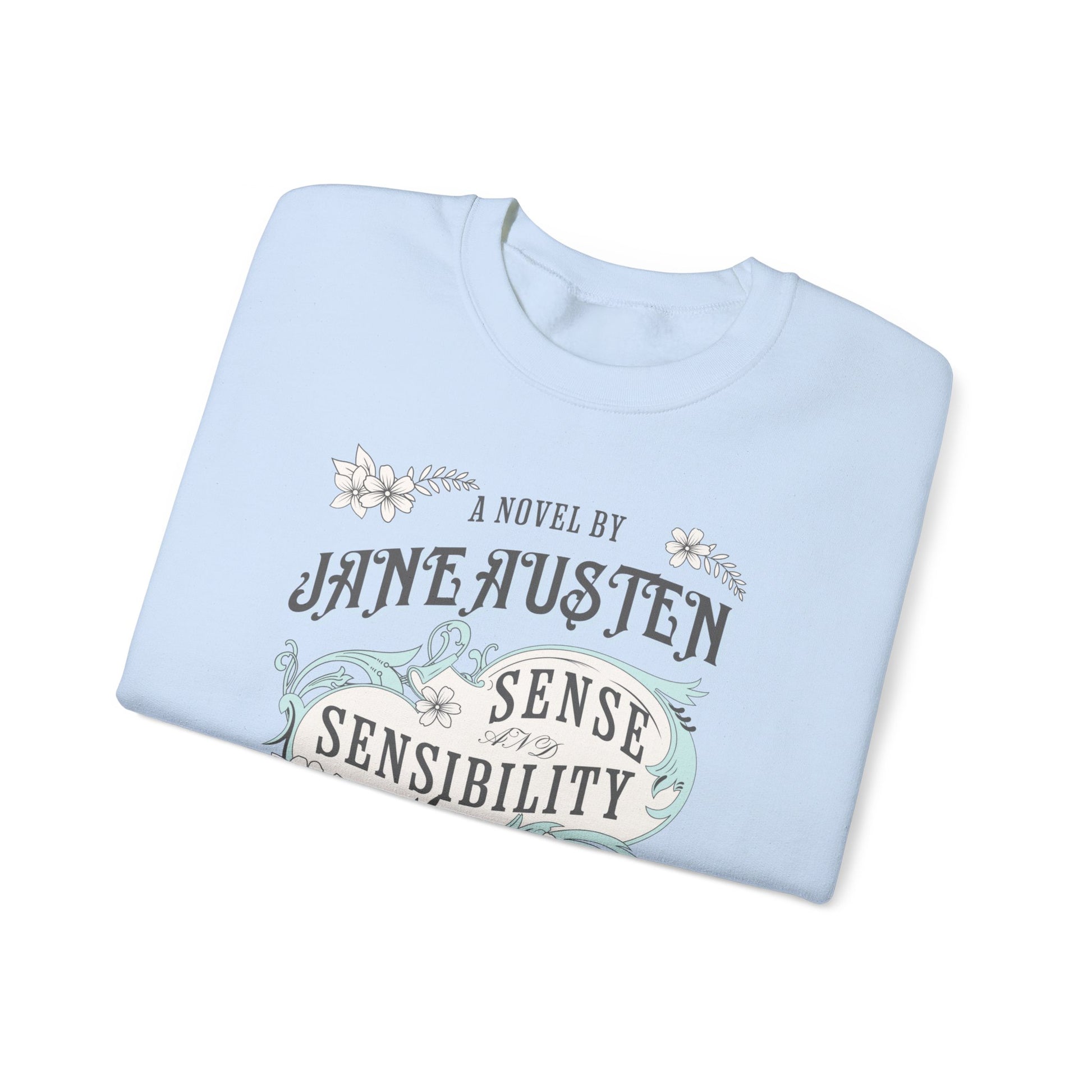 Jane Austen Sweatshirt, Sense & Sensibility Historical Romance Sweater, Bookish Literary Jane Austen Fan Art Gift, Gift for Her, Readers, Sweatshirt Printify   