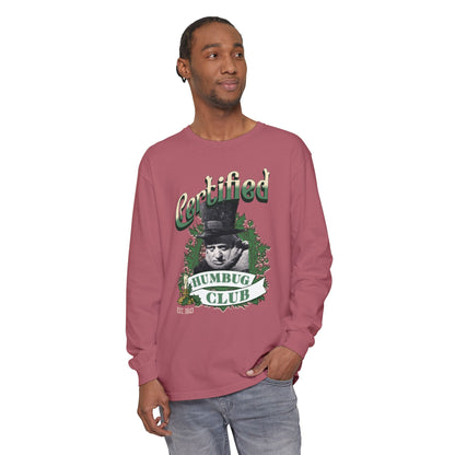 A Christmas Carol  Long Sleeve T-Shirt | Vintage Humor Tee Certified Humbug Club Unisex Gift  Gag Holiday Apparel  Casual Outfit