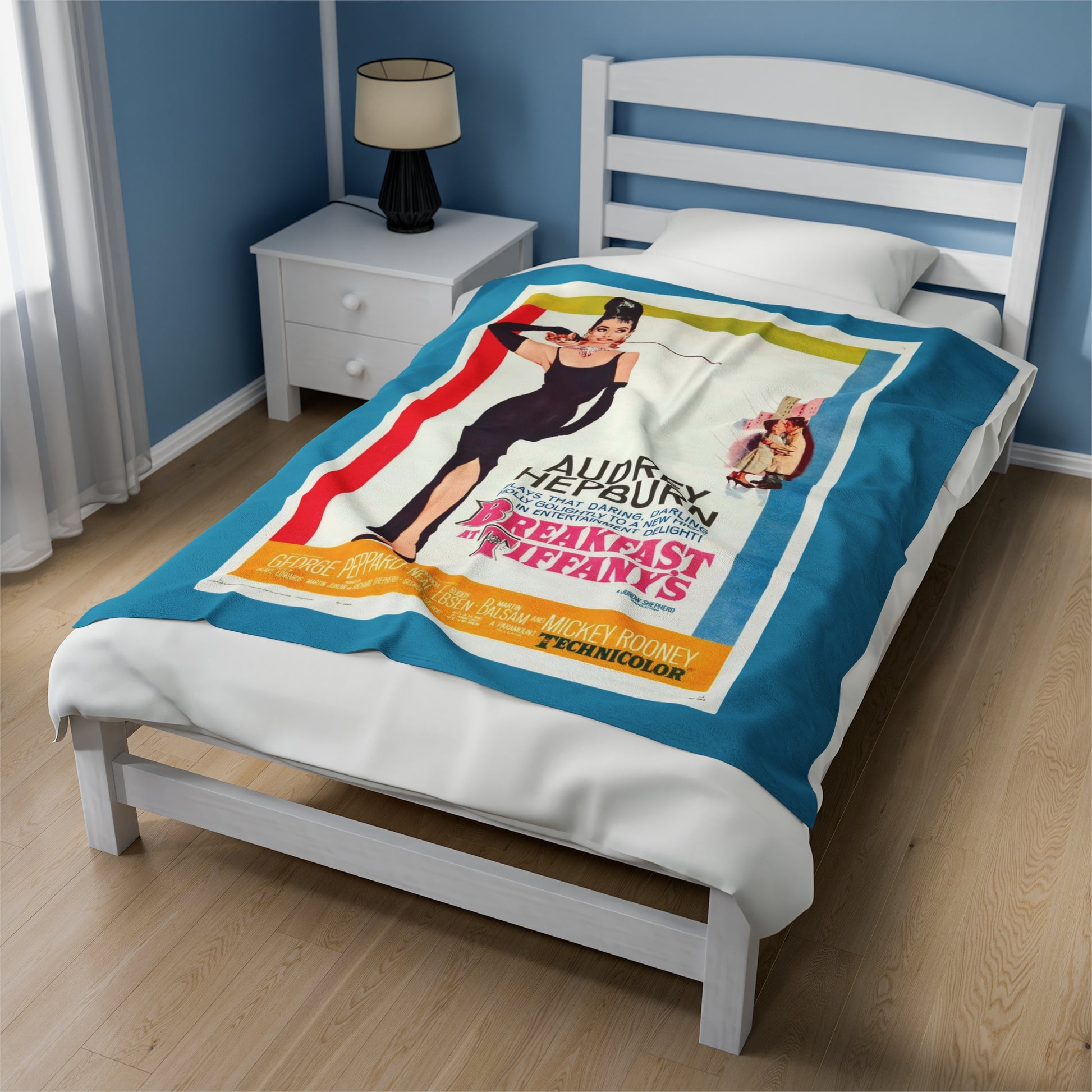 Breakfast at Tiffany's T & Co Throw Blanket, Soft Classic Audrey Hepburn, Book Lover Reading, Movie Poster Blanket, Truman Capote Fan Gift All Over Prints Printify   