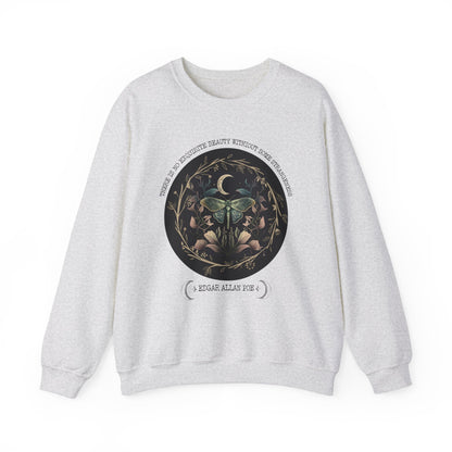 Edgar Allan Poe, Fairycore Night Garden Sweatshirt, Book Lover, Haunting Gothic Botanical Gift, Light, Dark Academia, Literature Sweater Sweatshirt Printify S Ash 